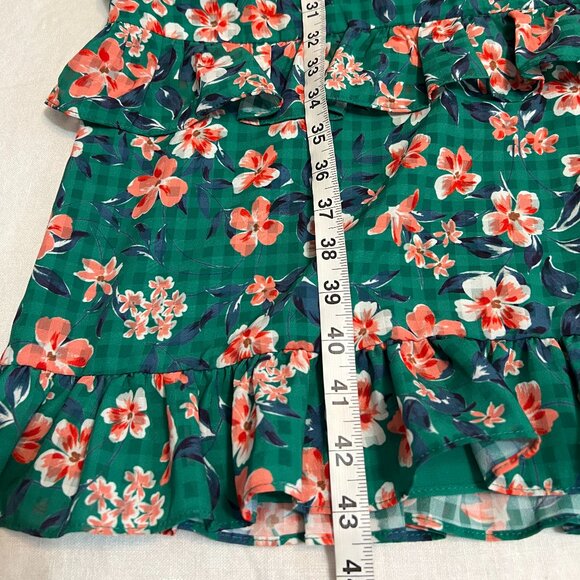 Tularosa S Green Off Shoulder Floral Tiered Ruffle Midi Dress Romantic Boho - Picture 9 of 10